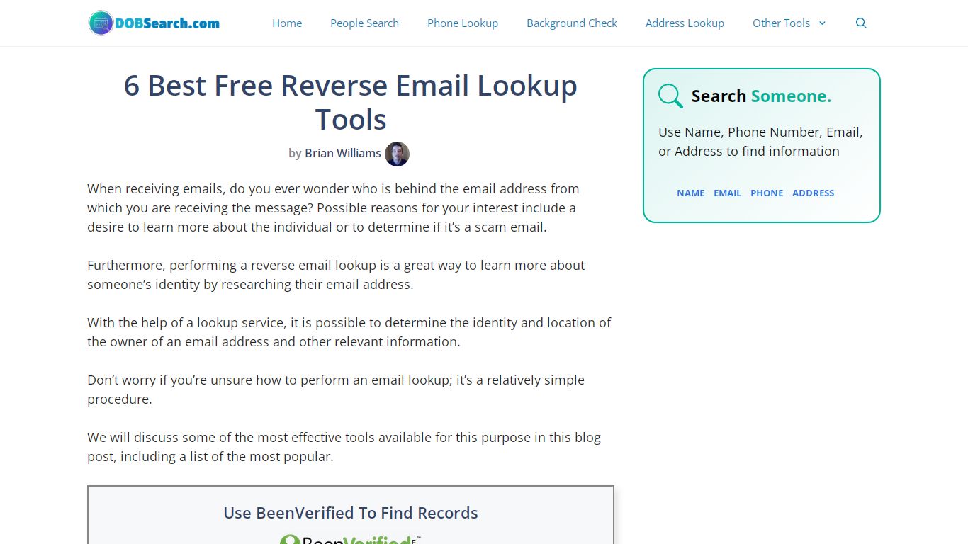6 Best Free Reverse Email Lookup Tools Reviewed for 2022 - DOBSearch.com