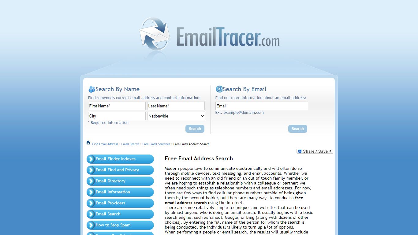 Free Email Address Search | No Cost Email ... - Reverse Email Search